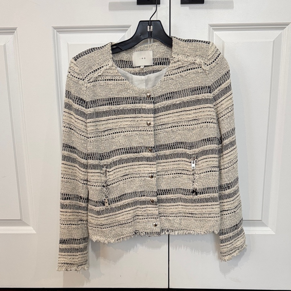 Chic Striped Button-Up Jacket